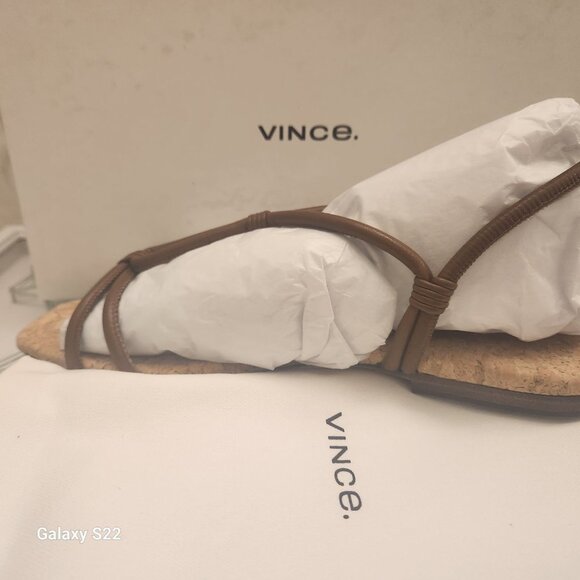 Vince "Hazen" Leather Sandals. Cognac/Dark Brown color. NIB. Size Various - Picture 4 of 11
